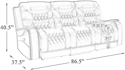 Image of Torque - Mikkel Leatherette Recliner Sofa 3+2+1 Seater Manual Brown | Adjustable 6 Seater Recliner with Cup Holder Storage for Living Room Bedroom | 1 Year Warranty