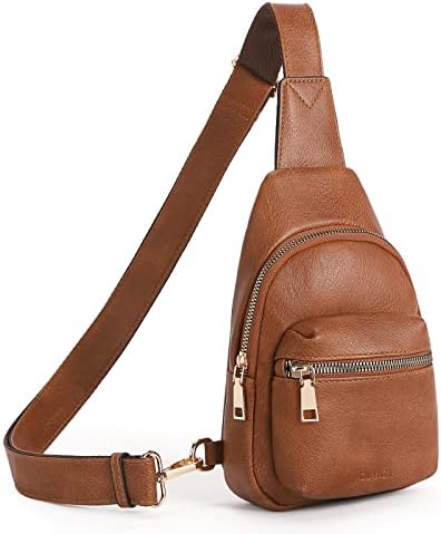 CLUCI Small Sling Bag for Women, Leather Crossbody Fanny Packs Trendy, Women’s Chest Bag