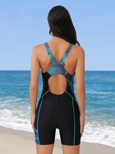 ATTRACO Womens Boyleg Sport One Piece Swimsuit Athletic Swimwear Training Bathing Suit2