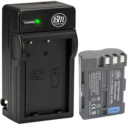 BM EN-EL3e Battery and Battery Charger for Nikon D50, D70,