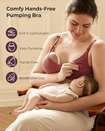 Image of Momcozy Hands-Free Pumping Bra, Breathable Tencel Fabric Breast Pump Bra | Stable hands-free pumping with 300+ air holes for 80% more breathability and eco-friendly plant fibers for all-day support