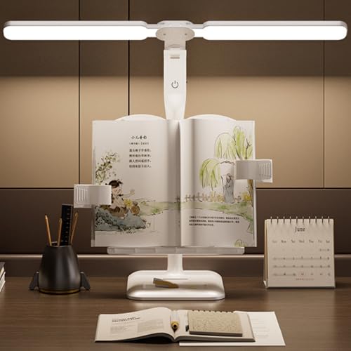 Image of NYRWANA Table Lamp for Study Room | 3 Modes Touch Control LED Desk Lamp | Adjustable & Foldable Height Study Table Lamp | Lamp Light for Study | USB-C Rechargeable (White)