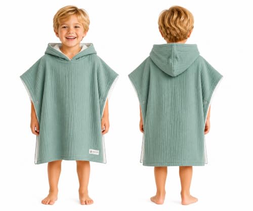 Image of Hooded Poncho Towel for Babies, Kids, and Toddlers - Versatile Swim and Bath Coverup for Beach and Pool Fun