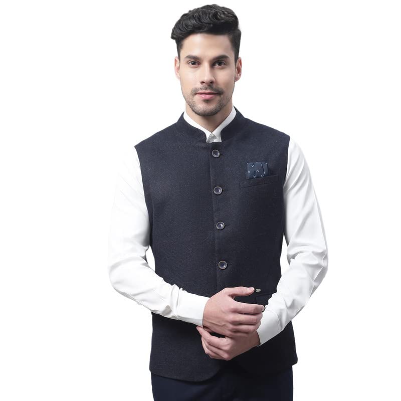 Men's Solid Mandarin Collar Waist Coat