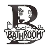 Bnesi Bathroom Wall Decor Modern Bathroom decor Metal Bath Art Farmhouse Wall Sign Funny Bath Hanging Decoration for Home (Modern)