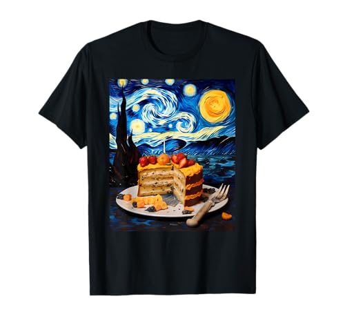 Aesthetic Vangogh Style Starry Night Fruit Cake T-Shirt