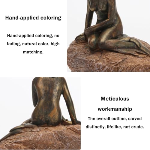 Estatua de sirena resinada estilo europeo 3D miniatura 6