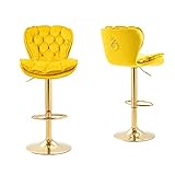 SZLIZCCC Barstools Set of 2 Modern Swivel Pub Height Barstool, High Dining Chair with Velvet Seat, B