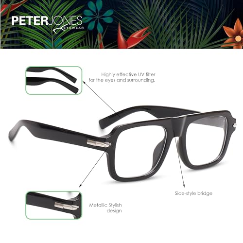 Image of Peter Jones Square Unisex Large Blue Light Blocking UV Protected Computer /Gaming Glasses (3754F)