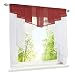 Produktbild LiYa Scheibengardine mit Falten Kleinfenster Gardine Tunnelzug Voile Kurzstore Fenstergardine (BxH 120x125cm, Weinrot)