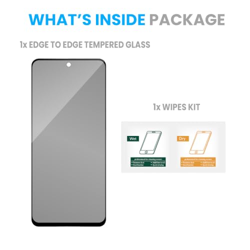 Image of FIRST MART Privacy Tempered Glass for Motorola G77 Power | Anti-Spy Screen Protector, Edge-to-Edge 9H Scratch Protection, Case-Friendly, Bubble-Free | Pack of 1