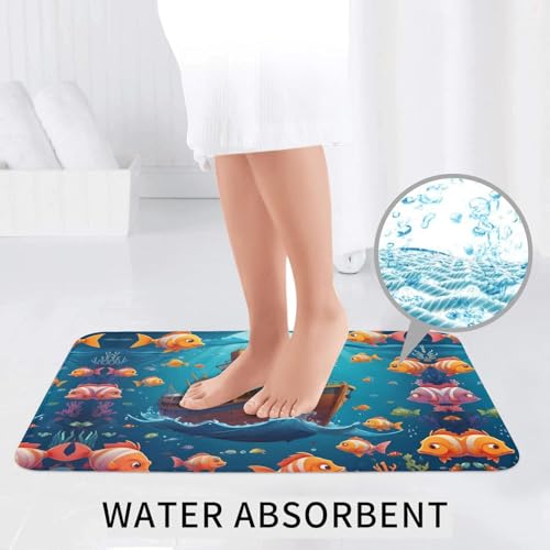 Alfombras de baño con estampado de peces para decorar el tocador familiar 6