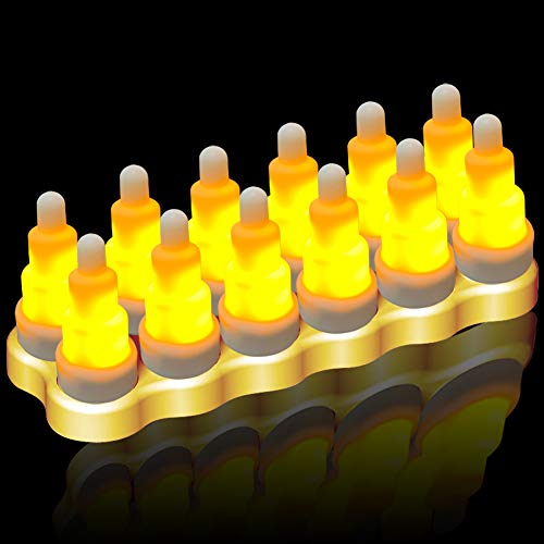 Image of QSPORTPEAK LED Wireless Inductive Rechargeable LED Candles & Inductive Charging Base,Flameless Flickering LED Candles Light for Home Decor Birthday, Churches, Christmas, Hallow,Set of 12 pcs
