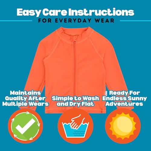 Image of SwimZip UPF 50+ Long Sleeve Rash Guard for Boys' and Girls' - Baby, Toddler, Kids