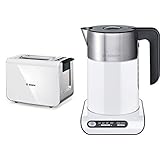 Bosch TAT8611 Kompakt Toaster Styline / Edelstahl u. Kunststoff / für 2 Scheiben Toast / 860 Watt & Bosch TWK8611P Styline Wasserkocher