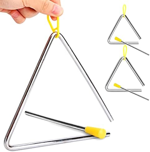 PATPAT Triangle Musical Instrument, 3 Sizes, with Striker for Kids