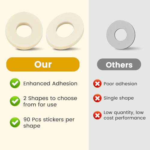 Image of 180 Pcs Corn Cushions for Toes and Feet, Oval & Round Shapes Self-Stick Adhesive Latex Foam Pads, Corns, Blisters and Feet From Pressure and Friction, Callus Cushions for Foot Comfort and Pain Relief
