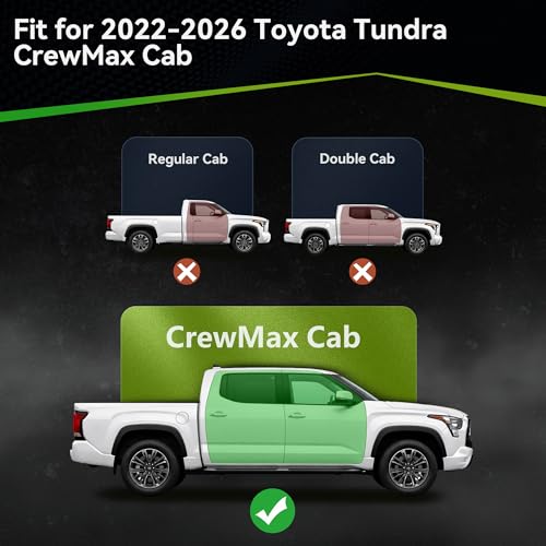 Estribos laterales para Toyota Tundra 2022-2026 de acero inoxidable negro miniatura 2