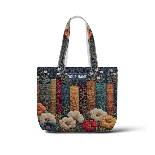 Bolso tote acolchado personalizado para amantes de los libros, bolso de hombro para lectores, bolsa acolchada para mujeres miniatura 1