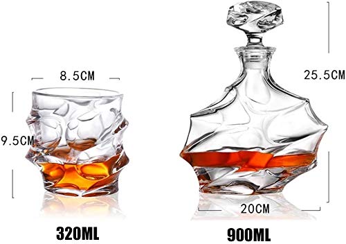 WEIJINGRIHUA Whiskey Decanter Set Elegante Vaatwasser Veilig Glas Liquor Bourbon Decanter Ultra-Clarity Glaswerk, Doos - Afbeelding 6
