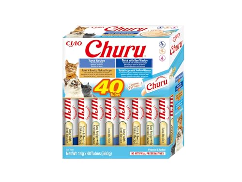 Produktbild von INABA Churu Katzenleckerlis Liquid Snack Variety Box mit Thunfisch - 40 x 14 g
