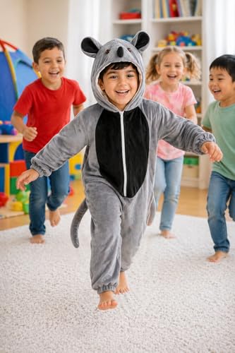 Image of Raj Costume Animal Fancy Dress Costume for Boys & Girls | Hooded Full Body Wildlife Zoo Animal Jumpsuit | Soft Costume for School Function, Fancy Dress, Halloween, Birthday, Cosplay & Role Play
