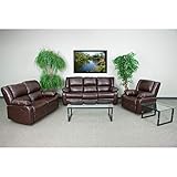 Flash Furniture Harmony Series Brown LeatherSoft Reclining Sofa Set