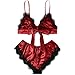 MGSFGlk Ensemble de lingerie pour femme - Ensemble de lingerie sexy - Taille 52 en dentelle, rouge, XL