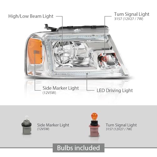 Image of G-PLUS LED DRL Headlights Fit Ford F150 2004-2008