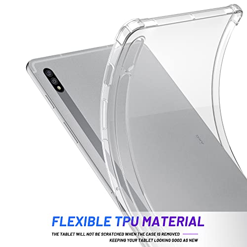 Callyue Case for Samsung Galaxy Tab S8 (2022),Galaxy Tab S7 (2020) Case,Clear Rubber Soft Skin Silicone Side Corner Protective Cover for S8/S7 11 inch Tablet (SM-X700/X706/T870/T875/T876)-Clear by Callyue - Image 3