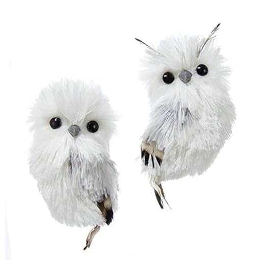 Kurt Adler 5.1in Silver Hanging Owl Christmas Ornament,Acrylic, 2 Assorted