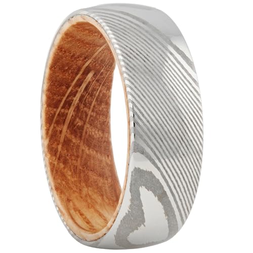 Bague pour homme Holzkern en acier inoxydable et chêne de sumo taille 62