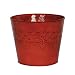 Robert Allen MPT01889 Fluer De Lis Series Metal Planter Flower Pot, 6", Color Cayenne Red