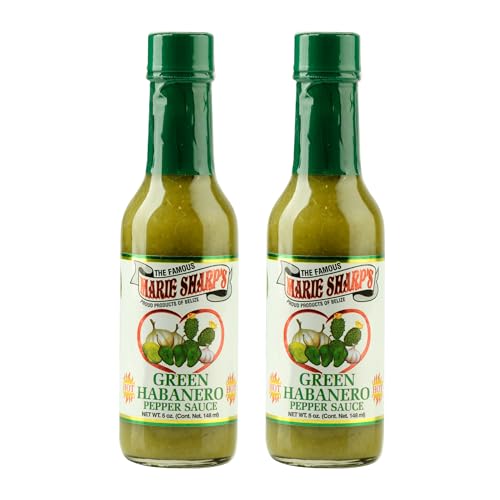 Image of Marie Sharp's Green Habanero Hot Pepper Sauce, 5 Oz Mild-Medium Heat| All-Natural Belizean Hot Sauce [Pack of 2]