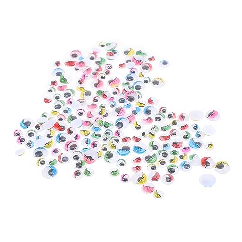 HEMOTON Pegatinas de Ojos Autoadhesivos para Muñecas de Ojos de Plástico con Pestañas de Colores para Manualidades DIY y Decoración de Figuras