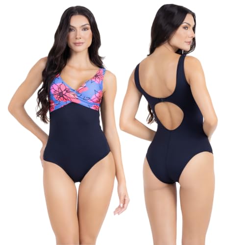 Maio Body Feminino Natação Estampado Bojo Transpassado Moda Praia Piscina Eleito Chapa Barriga Afina
