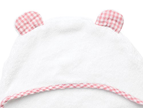 Image of Channing & Yates Premium Boutique Baby Towels for Girls - Hooded Girl Towel & Washcloth Set - Organic Viscose Made from Bamboo Baby Towels with Hood - Baby Girl Bath Towels (Pink)