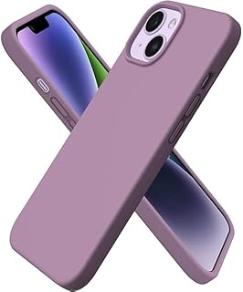 لـ ابل ايفون 13 ميني جراب مصنوع من السيليكون السائل من محمولجـي - M7molge جراب واقي نحيف ومضاد للصدمات والخدش ببطانة ناعمة من سـيلكون بتصميم لطيف و عصري - بنفسجي