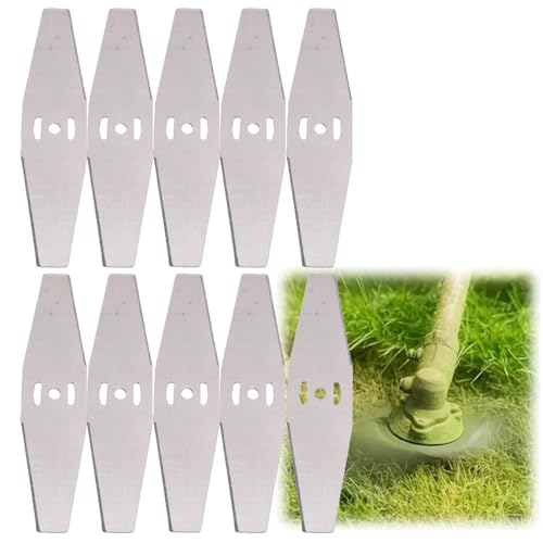 10PCS Brush Cutter Blade Metal Blades Strimmer Blades Cordless Strimmer Metal Blades Heavy Duty Lawn Mower Blades Replacement Garden Strimmer Metal Blades Stainless Steel Spare Blades for Garden