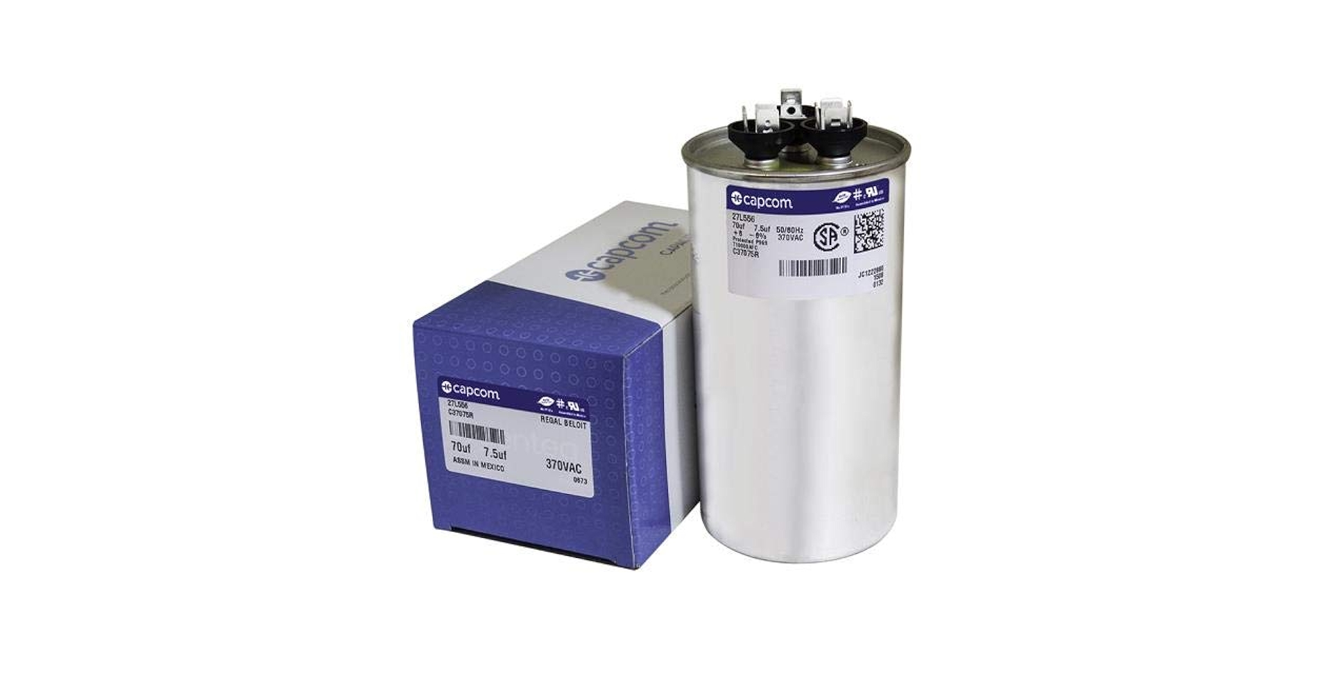 GE Genteq Round Capacitor 70 7.5 uf MFD 370 Volt 27L556BZ3