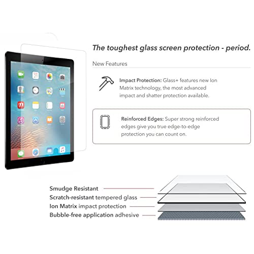 Zagg Invisibleshield Glass+ Screen Protector For Ipad Pro 10.5 And Ipad Air 3 (3Rd Generation, 2019) - Tempered Glass, Hd Clarity, Smudge Resistant, Impact And Scratch Protection - Crystal Clear #TOP2