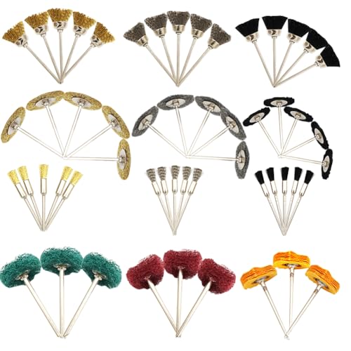 Eikovia Polishing Kit Buffing Wheels Set 12 Types 3mm Shank for Rotary Tool Accessories Abrasive Buffing Wheels Polishing Bit Wheels Rotary Tool for Power Rotary Tool Rust Removal