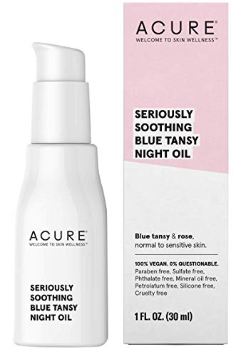 Acure Organics Seriously Soothing Blue Tansy Night Oil (Pack Of 2) With Blue Tansy And Jasmine, For Normal To Sensitive Skin, 1 Fl. Oz. #TOP1