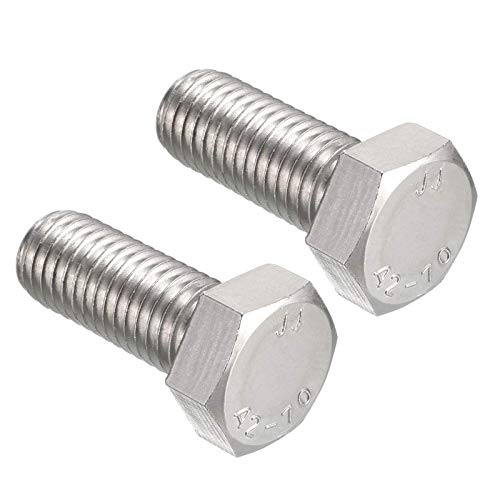 Image of 5 Pcs M12 Hex Bolt M12-1.75 x 35mm UNC Hex Head Screw Bolts A2-70(304) Stainless Steel Fully Threaded Hex Tap Bolts,Plain Finish,Fully Threaded (M12 x 35mm)