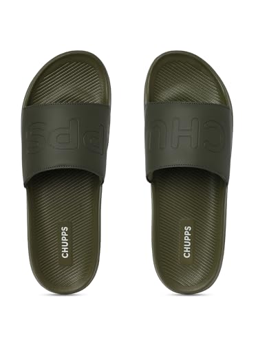 Image of CHUPPS Pure Black Drift Orthopedic Slippers | Soft Footpharma Footbed | Breathable Ventilation Holes | Lightweight Flip Flops | Anti-Skid Chappals for Everyday For Mens