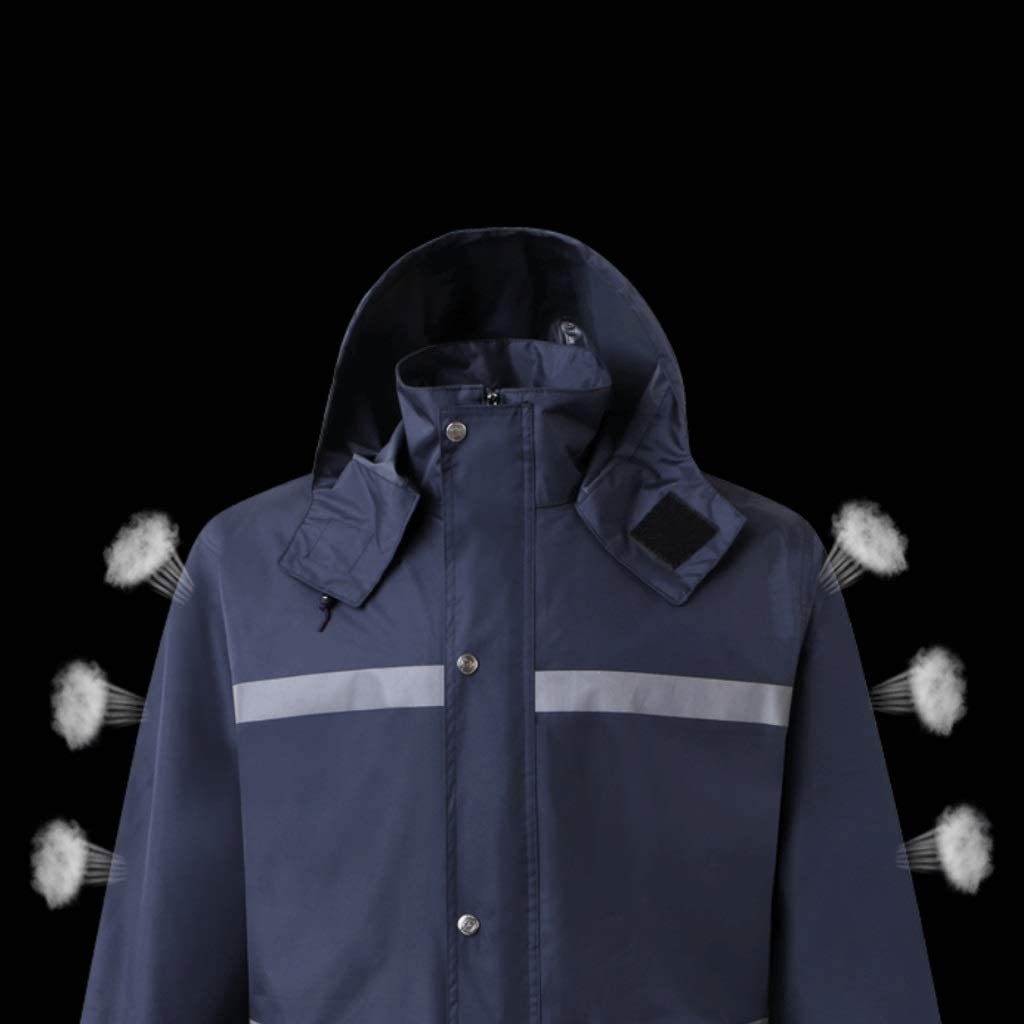 Chaleco de Trabajo de Alta Visibilidad, Chaleco Reflectante Azul Marino Impermeable Transpirable Tela Oxford Múltiples tamaños(4XL)