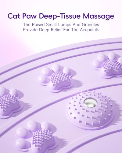 ArkPack Foot Massage Mat,Cat Paw Pattern Foldable Bathtub Mat Non-Slip Acupressure Mats Pad Comfort Foot Pressure Point Mat for Bathroom,Standing Desk Pad,Stress Relief,Arch & Heel Pain - Grey