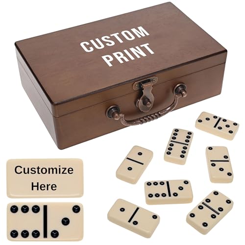 WE Games Custom Color Text Print Double 6 Dominoes in