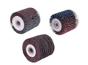 Scheppach Schleifbürsten Set 3 teilig | Schleifstreifenbürste, Schleifstreifenbürste & Bürste für gewölbte Holzoberflächen | Außen -/ Innen-Ø 60/13mm | passend für Renovierungsschleifer MRS500