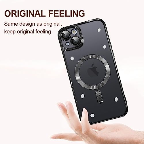 Ziye Magnetic Case For Iphone 13 Case [Compatible With Magsafe] Camera Lens Protector Plating Luxury Cover For Women Men Clear Soft Tpu Shockproof Protective Phone Case - Black #TOP4